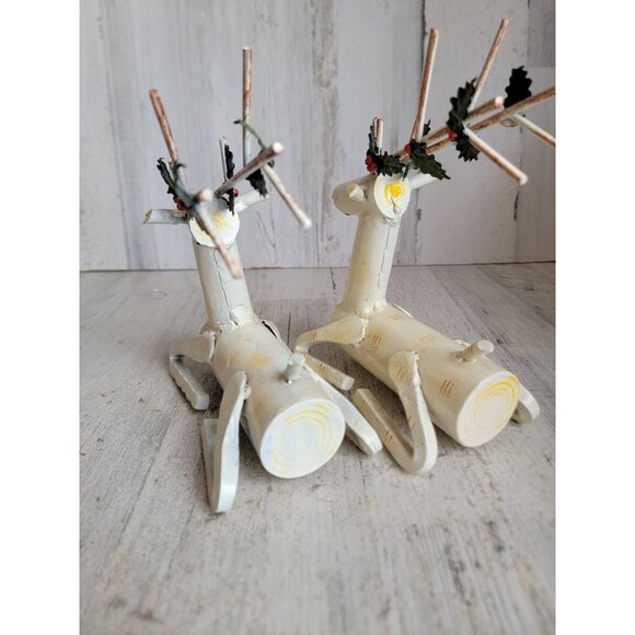 Vintage Birchwood reindeer Xmas home decor mistletoe folk art - Picture 5 of 10